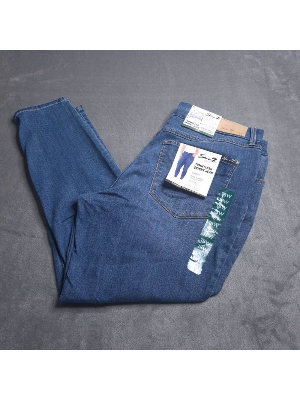 Seven7 Tummyless Skinny Jeans 18W Medium Wash Stretch High Rise Pockets
